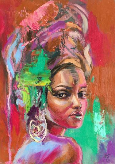 Portrait African Woman Wall Art African Diverse thumb