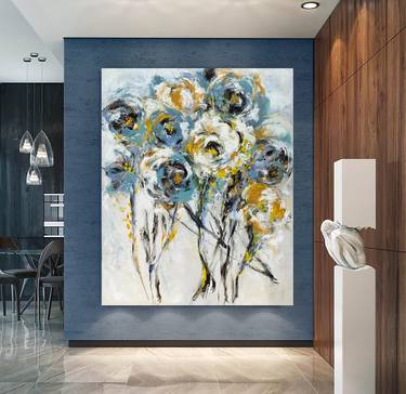 Original Abstract Floral Paintings by Julia Niiazbekova