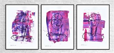 Original Abstract Expressionism Portrait Paintings by Infinity Lineart