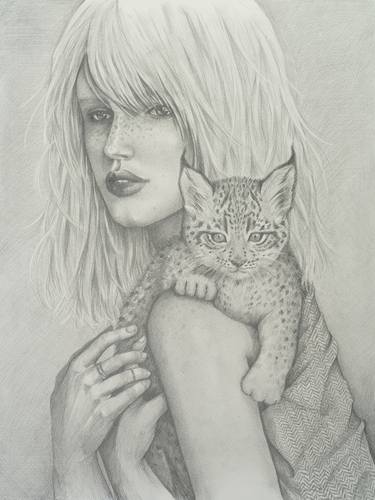 Print of Cats Drawings by Eri Farleigh