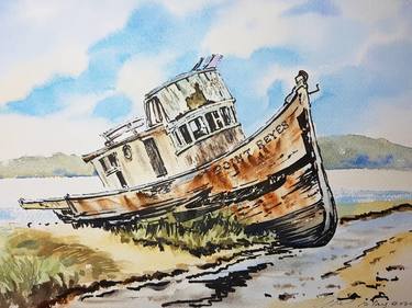 Original Boat Paintings by Ginette Wang