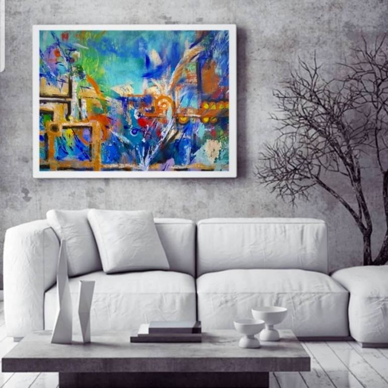 Original Abstract Expressionism Abstract Painting by Ginette Wang