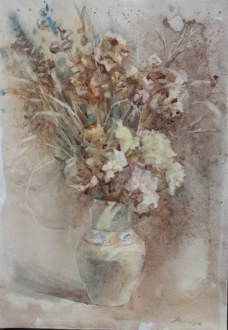 Dried plants Painting by Svitlana Danovych