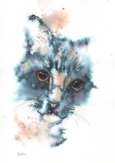 Original Cats Paintings by Linda Vousden