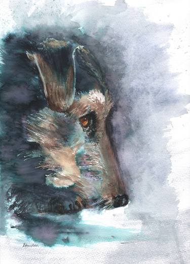 Print of Dogs Paintings by Linda Vousden