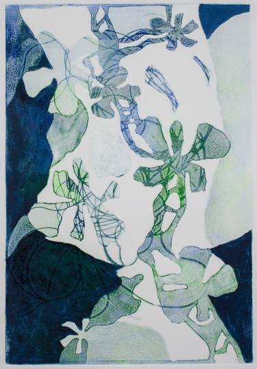 Original Abstract Botanic Printmaking by Casey Blanchard