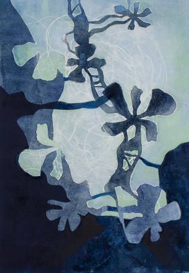 Original Abstract Floral Printmaking by Casey Blanchard