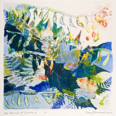 Original Abstract Botanic Printmaking by Casey Blanchard