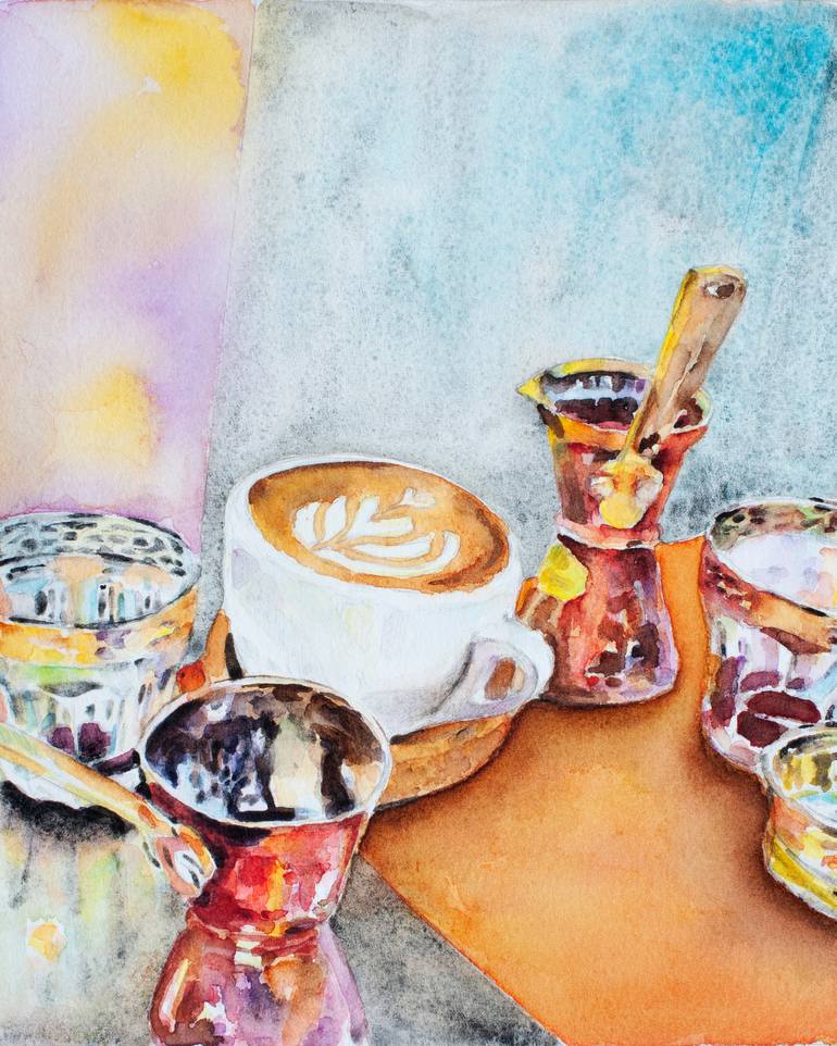 Turkish coffee Painting by Liudmyla Molodan | Saatchi Art