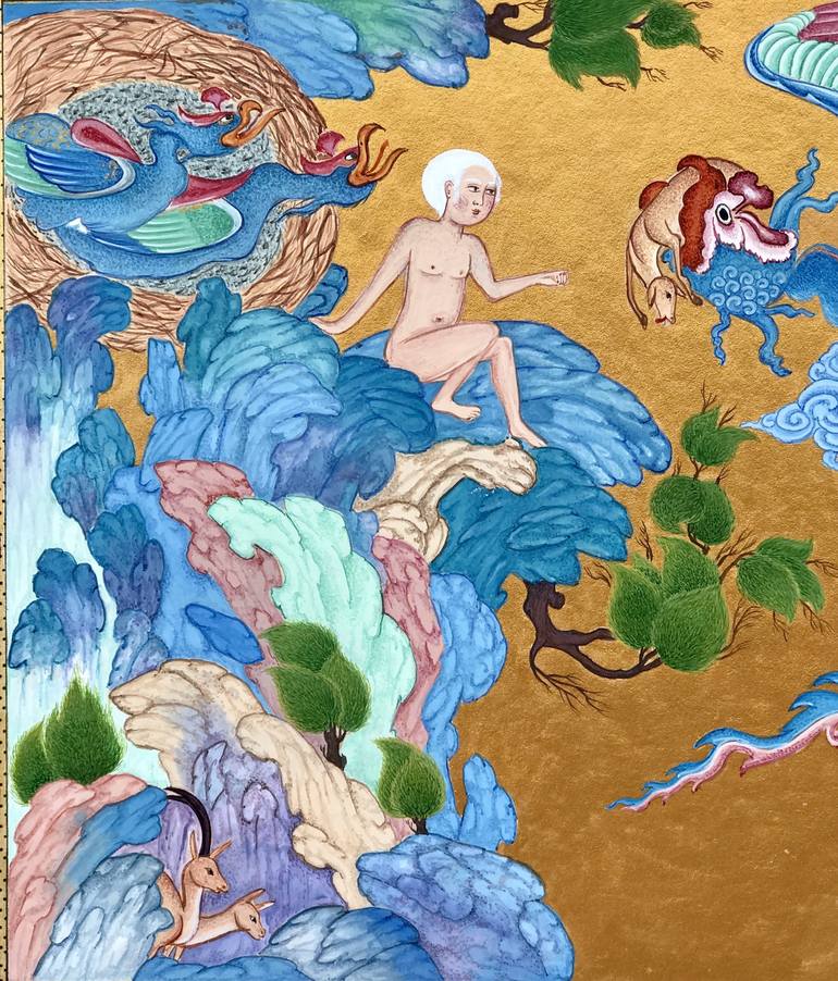 Original Fine Art Classical mythology Painting by Farzaneh Ebadifard
