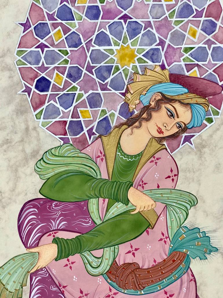 Original Figurative People Painting by Farzaneh Ebadifard