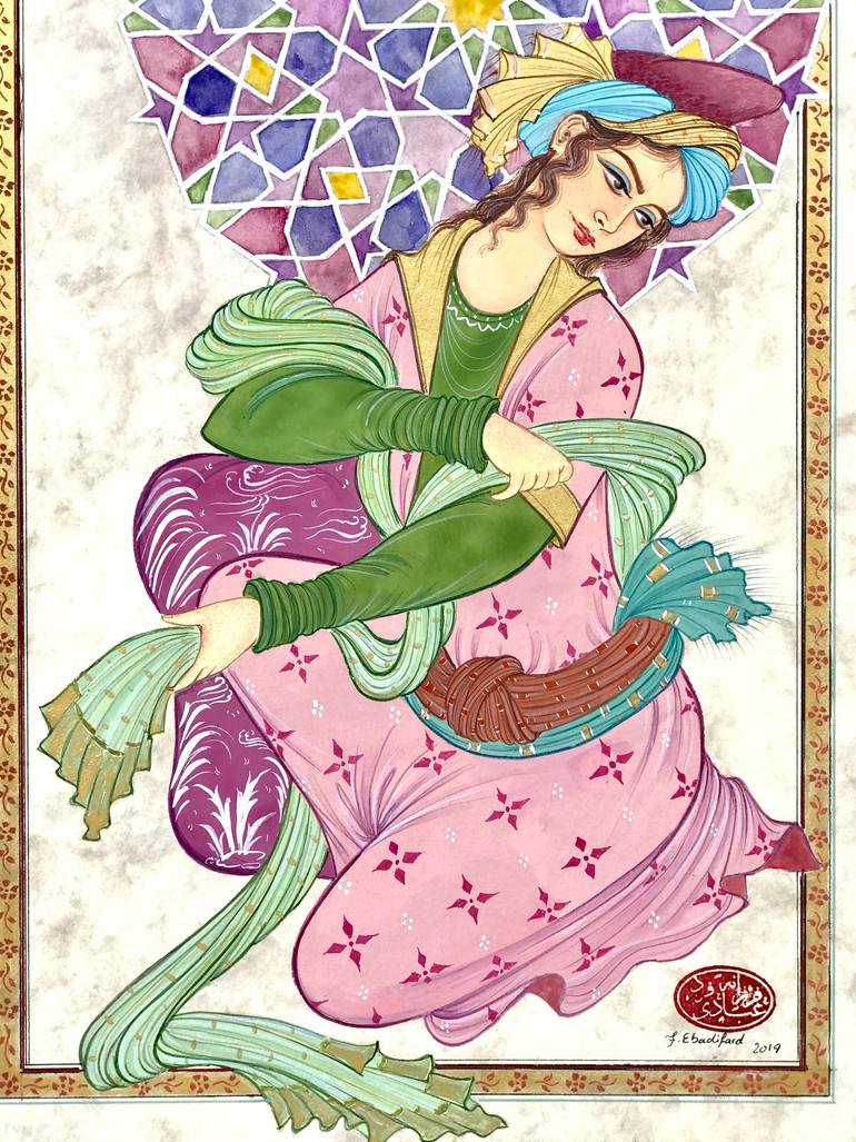 Original Figurative People Painting by Farzaneh Ebadifard