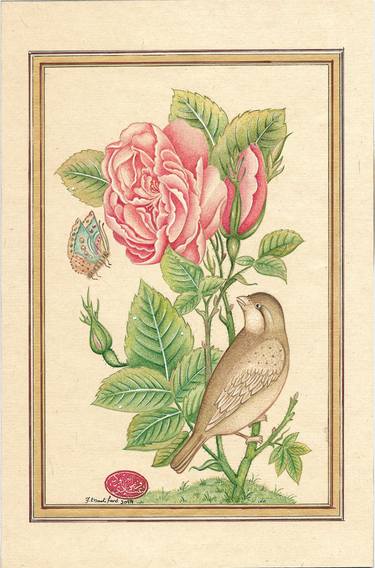 Rose & Nightingale (Flower & Bird) thumb