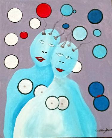 Antenaed Space Sisters 20 x 24 Inches $550 thumb