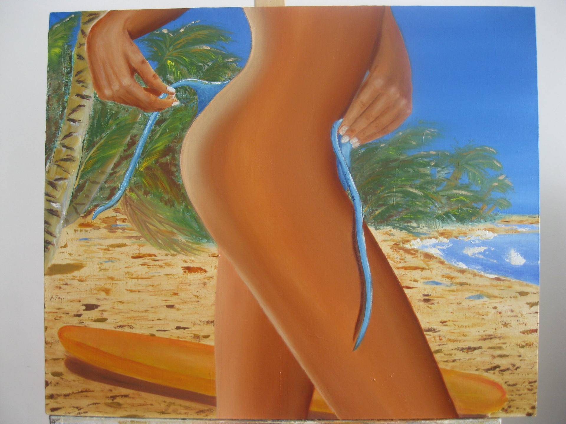 Original Australian Beach Art/Girl Painting Original Canvas Art/Woman on the Beach/Summer Gift for Her