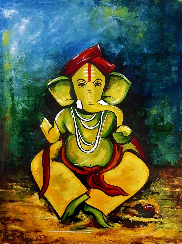 GANESHALord Ganesha Canvas Painting for Living Room Painting by