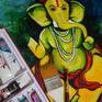 Lord Ganesha Canvas Painting for Living Room.inspired form Indian religious paintings. Will be a good addition for your bedroom and living room walls,