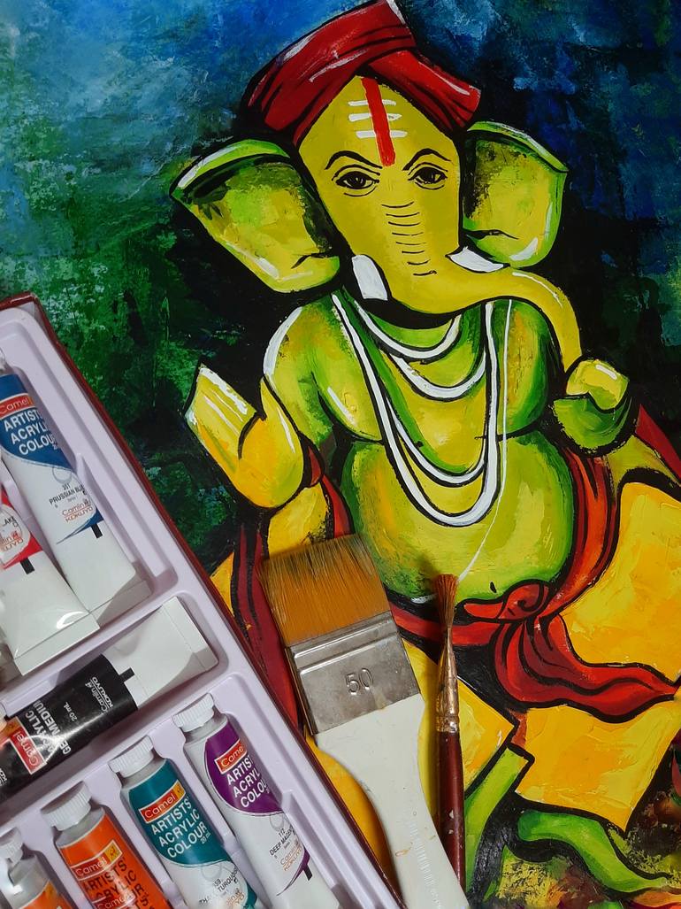 Original Abstract Expressionism Religion Painting by Revathi Nandana