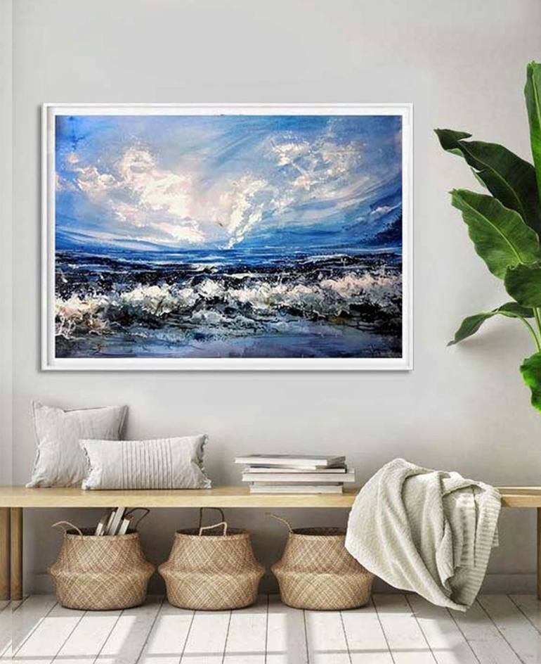 Original Abstract Seascape Painting by Revathi Nandana