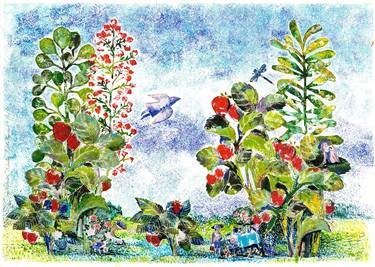 Print of Floral Printmaking by Nadiia Onyshchenko