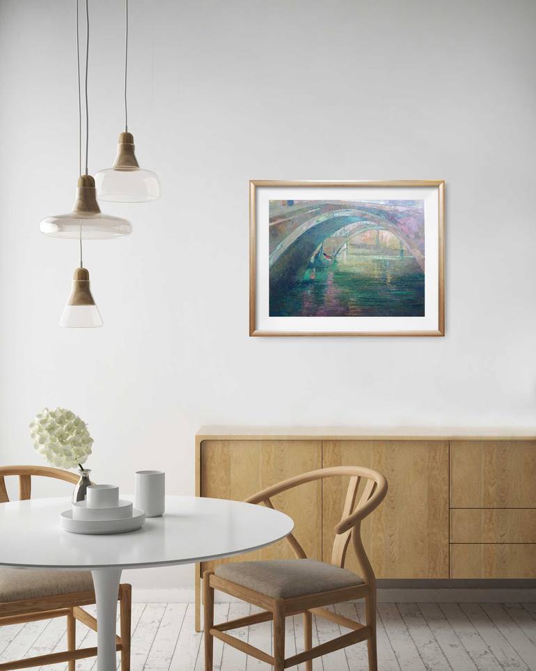 Original Impressionism Boat Painting by Olga Onopko