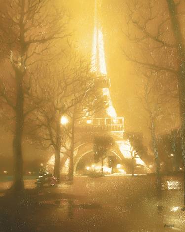 Golden Paris in raindrops thumb