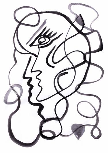 Print of Fine Art Abstract Drawings by Sonia Art
