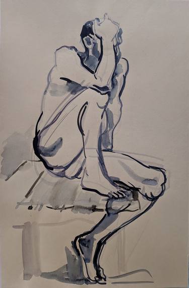 Original Figurative Men Drawings by Avetis Mkrtchyan