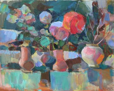 Print of Impressionism Floral Paintings by Avetis Mkrtchyan