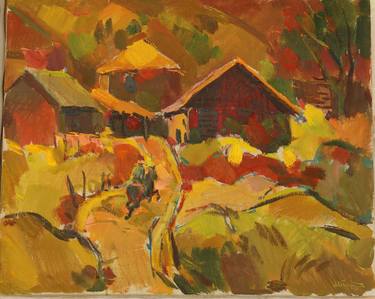Print of Cubism Landscape Paintings by Avetis Mkrtchyan