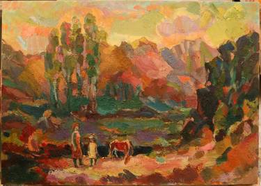 Print of Expressionism Landscape Paintings by Avetis Mkrtchyan