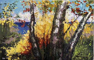 Original Expressionism Landscape Paintings by Violeta Islamaj
