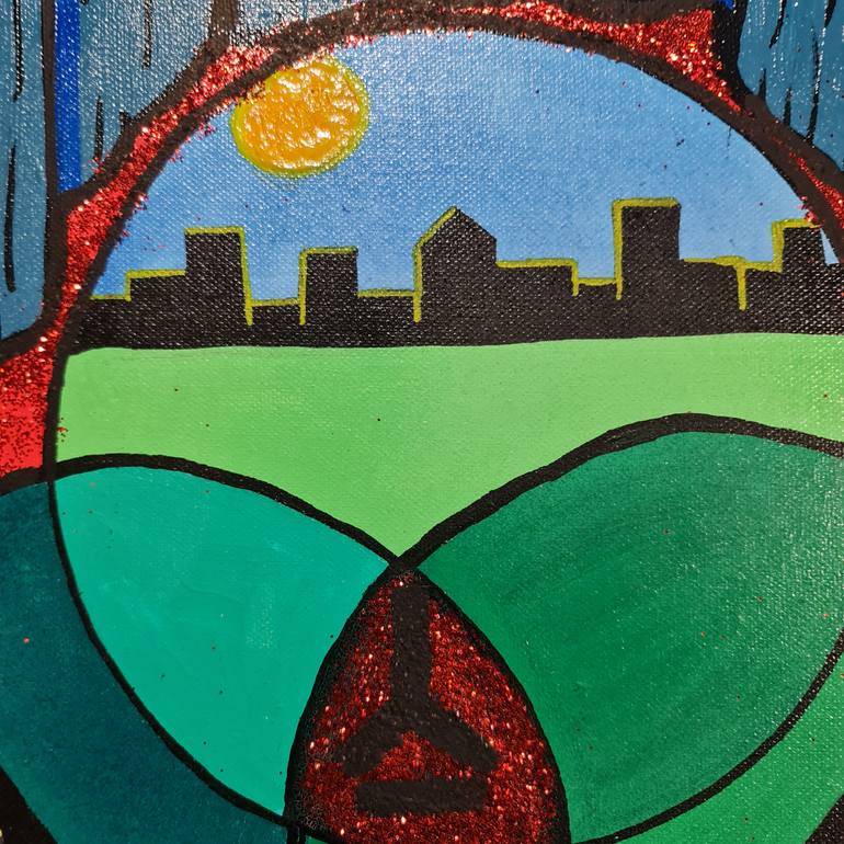 Original Conceptual Landscape Painting by Chieko Arts