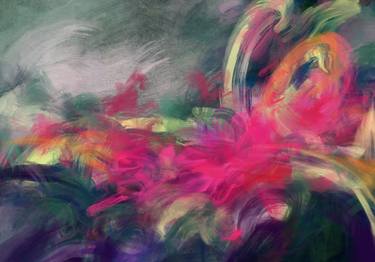 Print of Abstract Expressionism Abstract Mixed Media by WANG YULAN