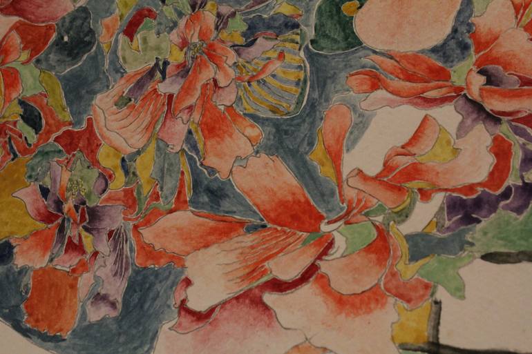 Original Expressionism Floral Painting by hongxi xiong