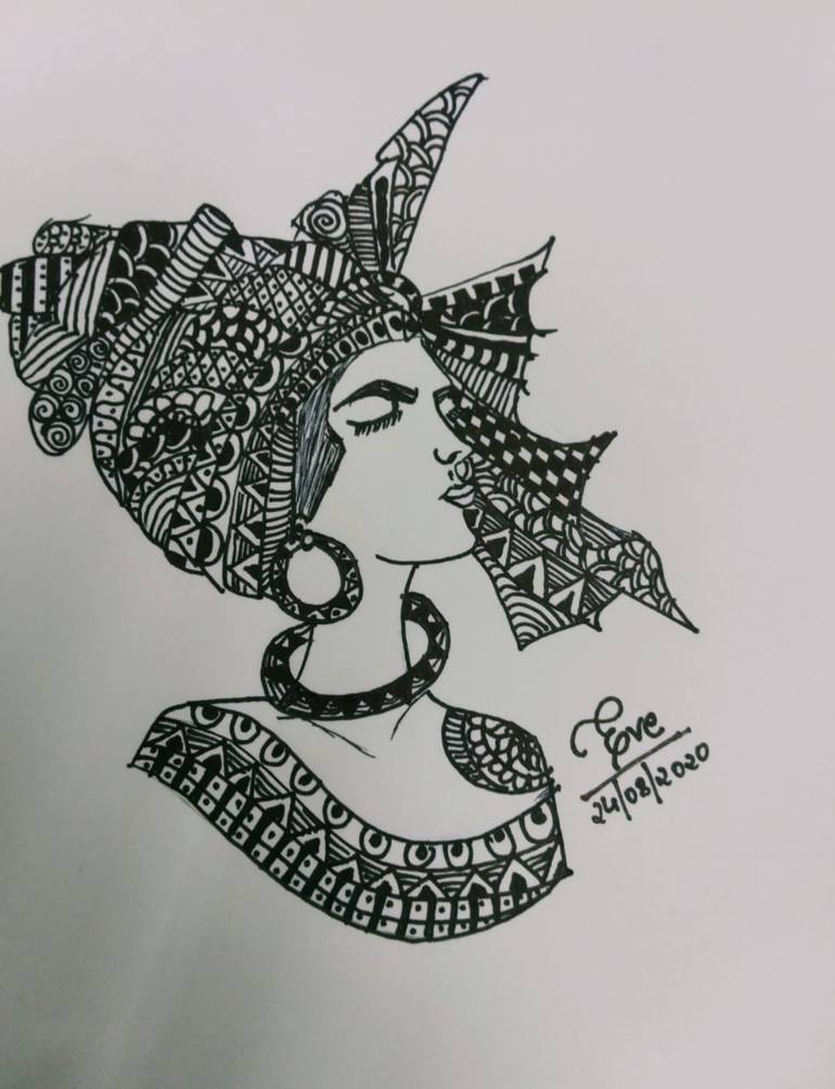 Doodle Art, original artwork, Woman