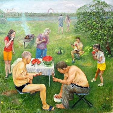 Original Food & Drink Painting by Vlasov Vjacheslav