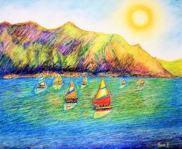 Print of Figurative Sailboat Paintings by Franco Forante