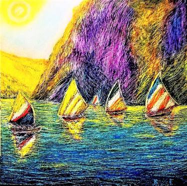 Print of Expressionism Sailboat Paintings by Franco Forante