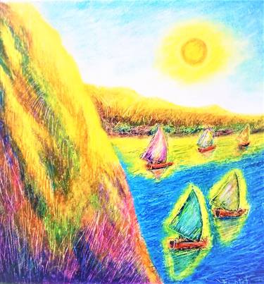 Print of Expressionism Sailboat Paintings by Franco Forante