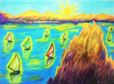 Print of Sailboat Paintings by Franco Forante