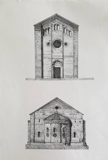 Print of Fine Art Architecture Drawings by Beatrice R