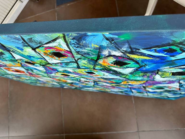 Original Abstract Expressionism Abstract Painting by Kerime Elibuyuk