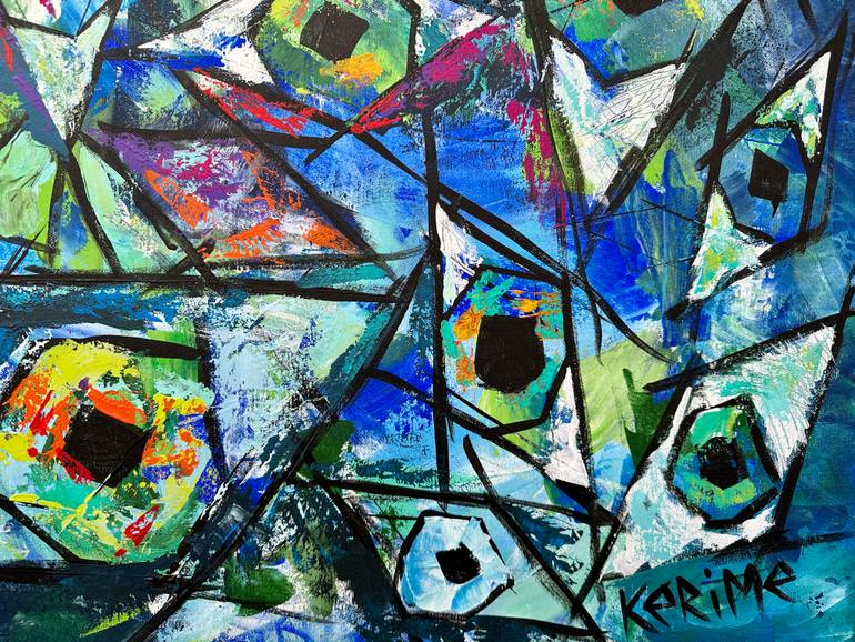 Original Abstract Expressionism Abstract Painting by Kerime Elibuyuk