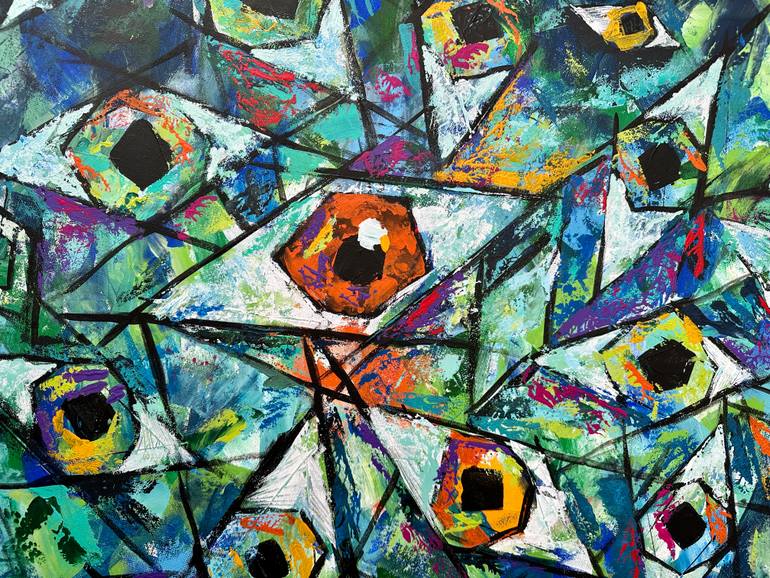 Original Abstract Expressionism Abstract Painting by Kerime Elibuyuk