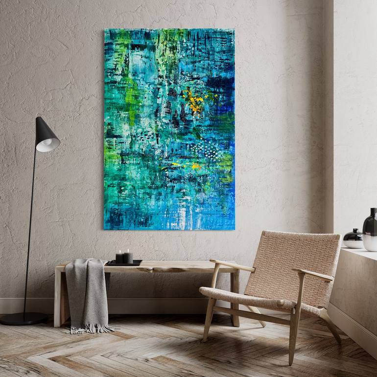 Original Abstract Expressionism Abstract Painting by Kerime Elibuyuk