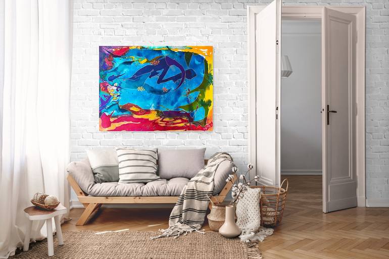 Original Abstract Expressionism Abstract Painting by Kerime Elibuyuk