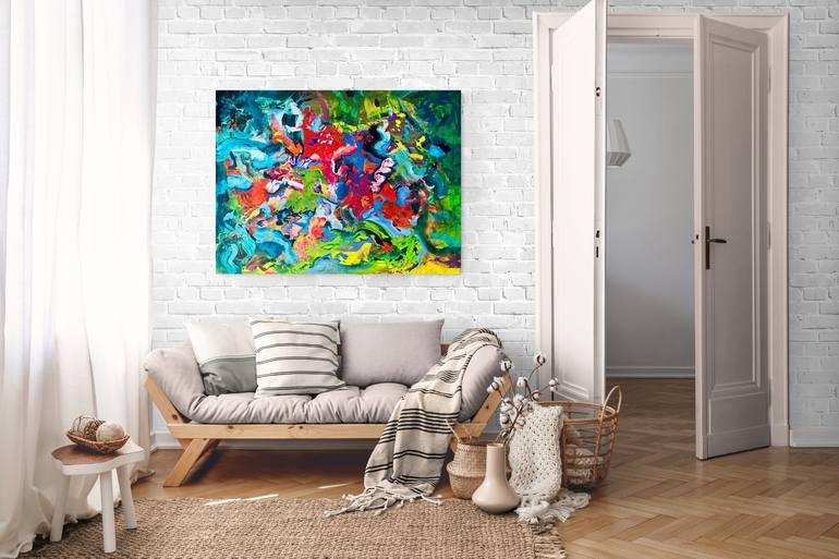 Original Abstract Expressionism Abstract Painting by Kerime Elibuyuk