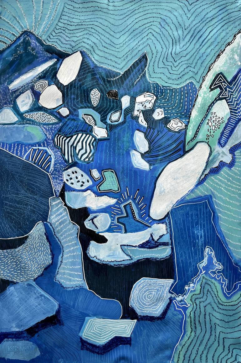 Original Abstract Expressionism Abstract Paintings by Kerime Elibuyuk