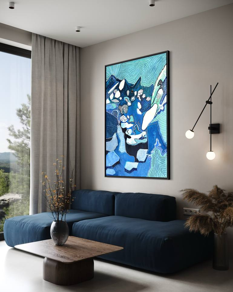 Original Abstract Expressionism Abstract Painting by Kerime Elibuyuk